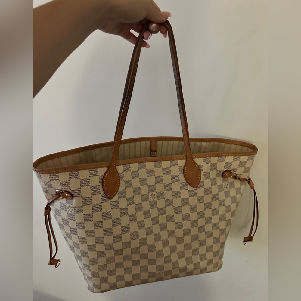 LOUIS VUTTION DAMIER AZUR NEVERFULL TOTE BAG - Picture 3 of 10